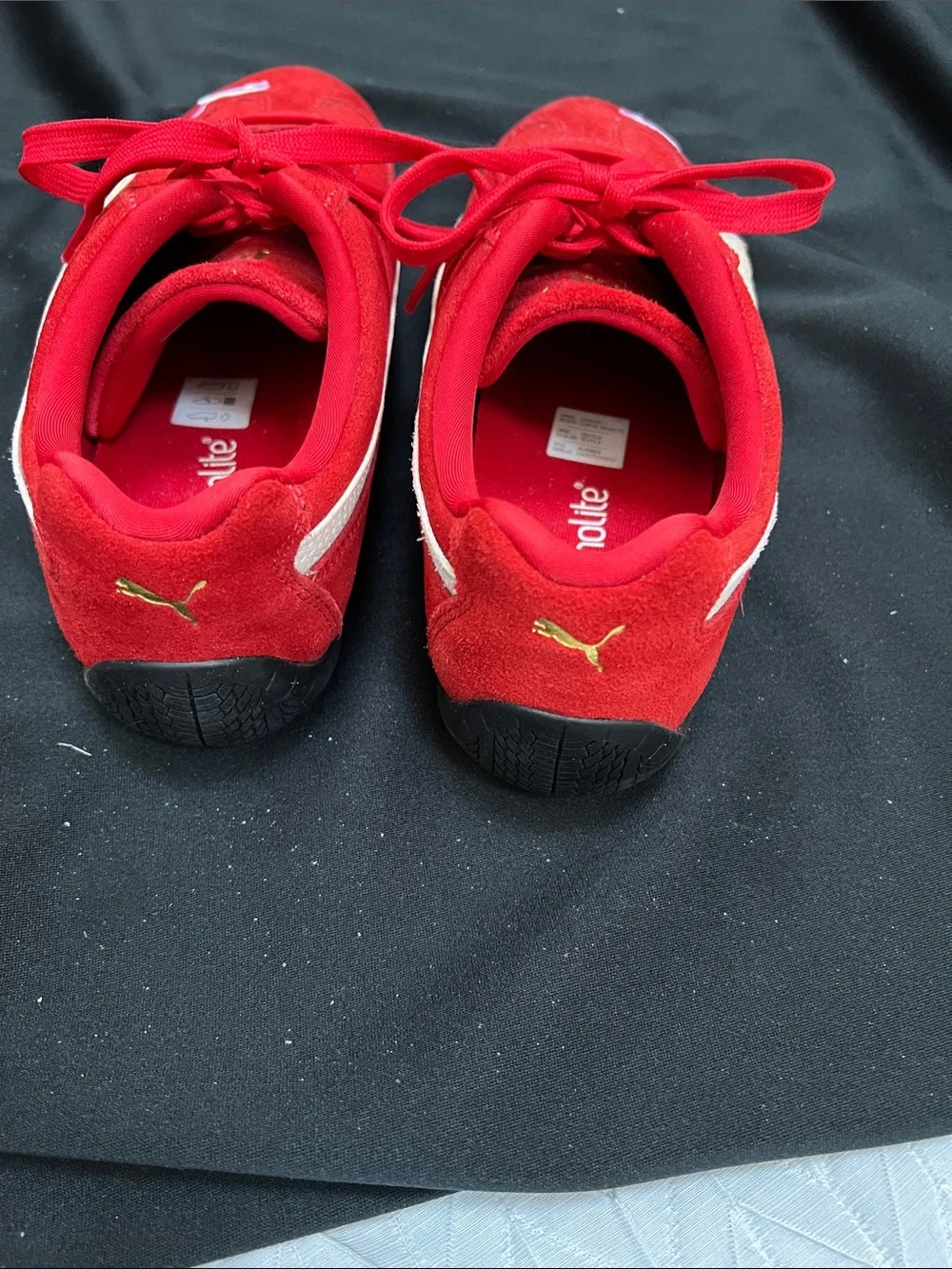 Puma Red Suede Sneakers with White Formstrip - Picture 3 of 5